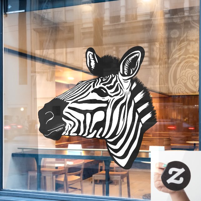 Zebra Fensteraufkleber (Café-Fenster)