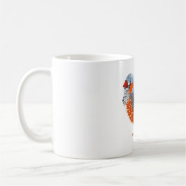 Zebra Finch auf einer Kaffee-Tasse Kaffeetasse