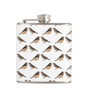 Zebra Finch Frenzy Hip Flask (Farbe auswählen) Flachmann
