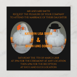 Zebra Finch mit Hochzeitsfeier Einladung