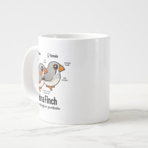 Zebra-Fink-Statistiken Jumbo-Tasse