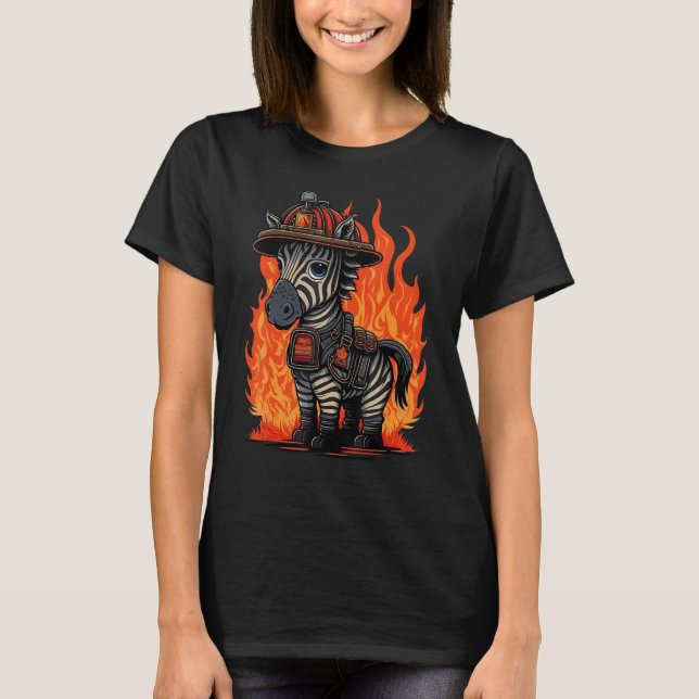 Zebra Fireman über den Feuerwehrmann Zebra T-Shirt (Vorderseite)