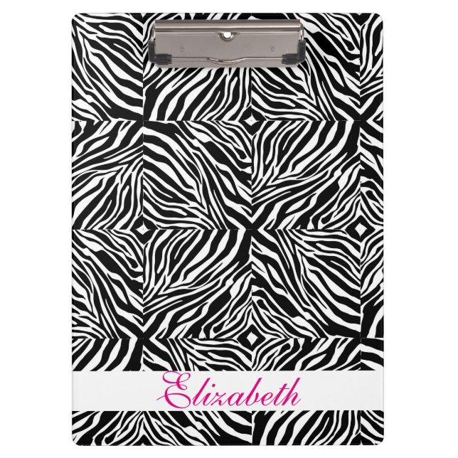 Zebra-Flechtmäntel in Schwarzweiß Klemmbrett (Vorderseite)