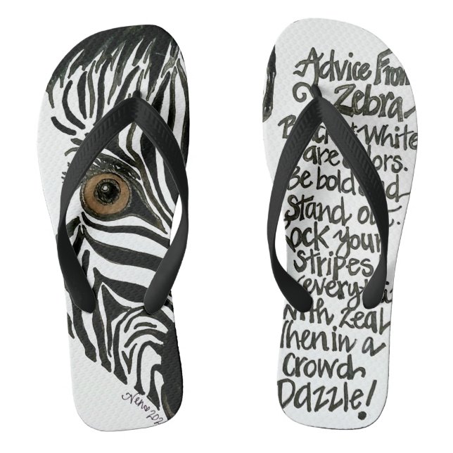 Zebra Flip Flops (Fußbett)