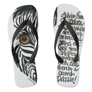 Zebra Flip Flops