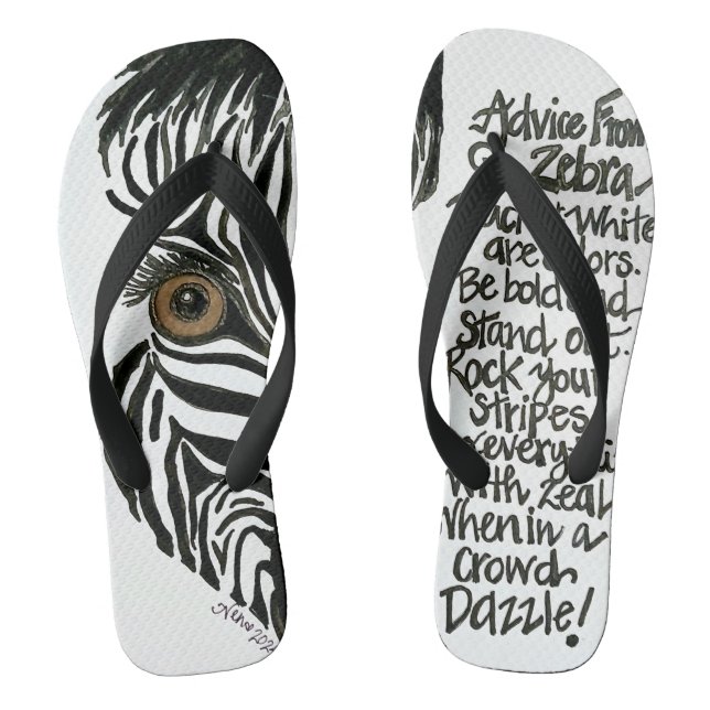 Zebra Flip Flops (Fußbett)