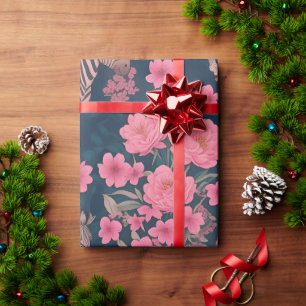 Zebra Floral Personalisiertes Muster Geschenkpapier