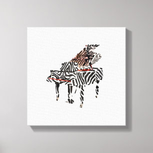 Zebra-Flügel ~ 30x30 1,9 cm dicke Leinwand