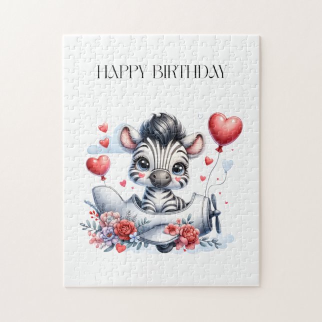 Zebra-Flugzeug-Geburtstag (Vertikal)