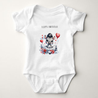 Zebra-Flugzeug-Geburtstag Baby Strampler