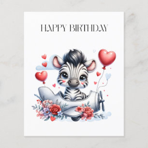 Zebra-Flugzeug-Geburtstag Flyer