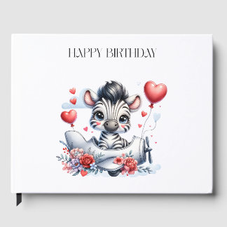 Zebra-Flugzeug-Geburtstag Gästebuch