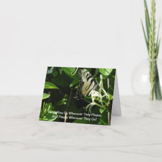 Zebra-Frack auf Honeysuckle Karte