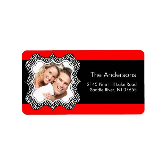 Zebra Frame VOTRE COULEUR ET Étiquette de adresse  (Devant)