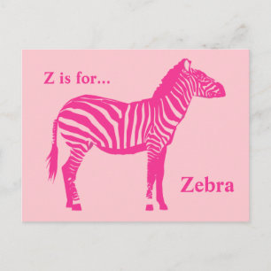 Zebra - Fuchsien und hellrosa Postkarte