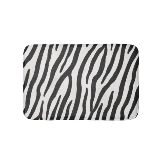 Zebra Fur Exotic Animal Print Badematte (Vorderseite)
