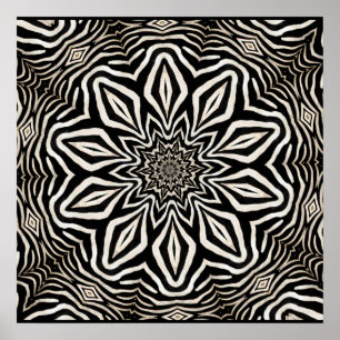 Zebra Fur Kaleidoskop Abstrakt Poster