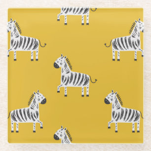 Zebra für Kinder: Nahtloses Muster Glasuntersetzer