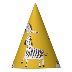 Zebra für Kinder: Nahtloses Muster Partyhütchen