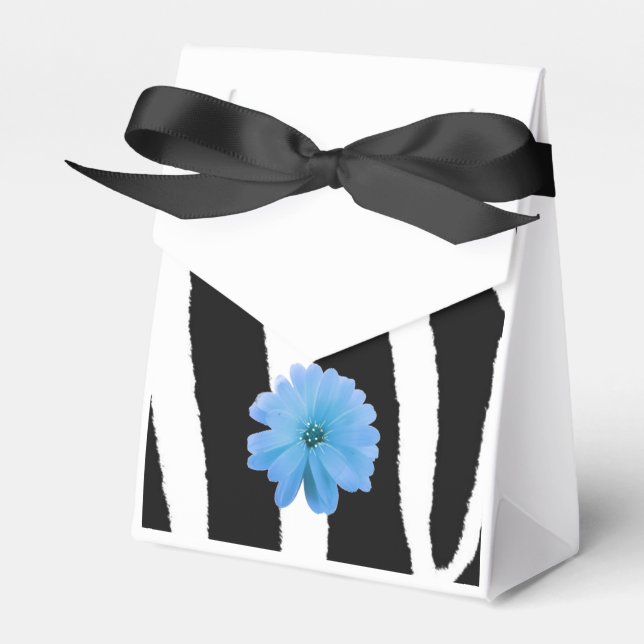 Zebra Fur Muster mit Blume Geschenkschachtel (Vorderseite)
