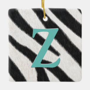 Zebra Fur Personalisiertes Monogramm und Werbegesc Keramikornament