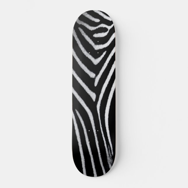 Zebra Fur Tiermuster Skateboard (Vorderseite)