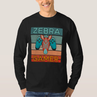 Zebra Gamer Africa Gaming Game Animal Zebra T-Shirt