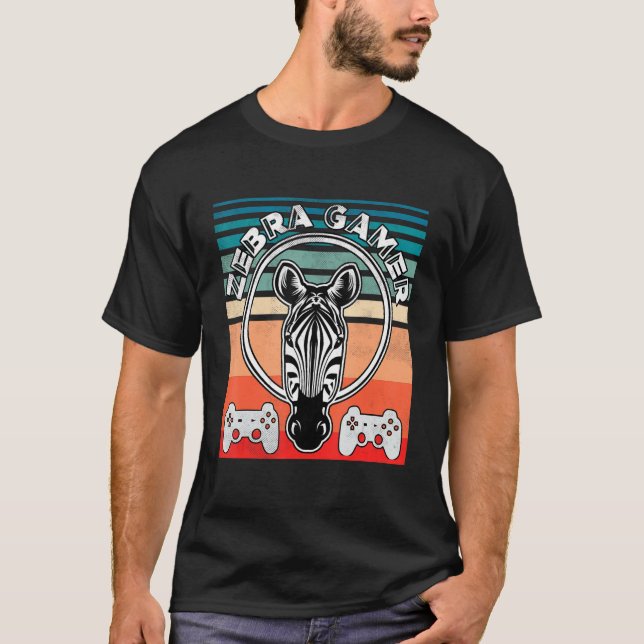 Zebra Gamer Can't Hear You I'm Gaming Zebra Gamer  T-Shirt (Vorderseite)