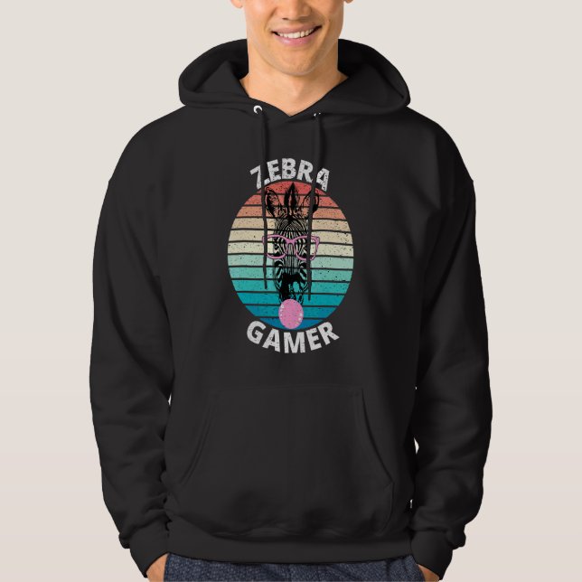 Zebra Gamer Graphic for Gamer Kids Hoodie (Vorderseite)