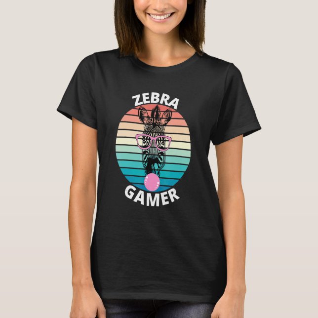 Zebra Gamer Graphic for Gamer Kids T-Shirt (Vorderseite)