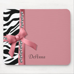 Zebra-Gemische in Rosa und Weiß Mousepad