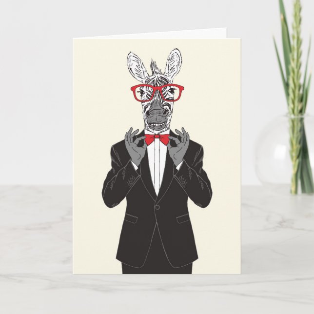 Zebra Gentleman Karte (Vorderseite)
