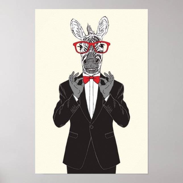 Zebra Gentleman Poster (Vorne)
