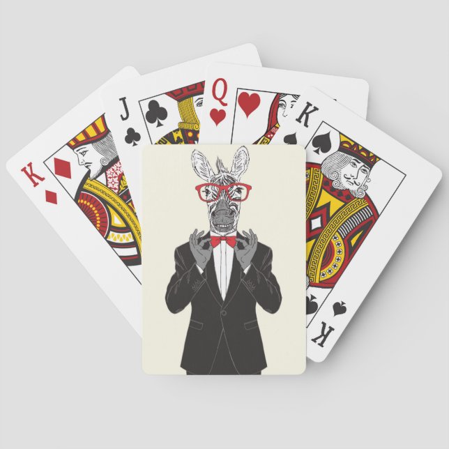 Zebra Gentleman Spielkarten (Rückseite)