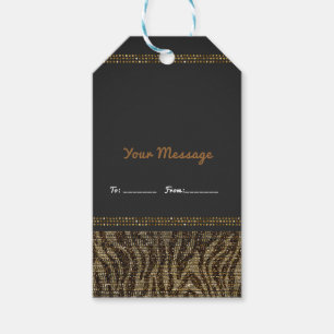 Zebra Glanz Pailletten Glam Chic Elegant Modern Geschenkanhänger