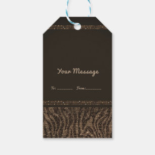 Zebra Glanzbraun Gold Glam Chic Party Favor Geschenkanhänger