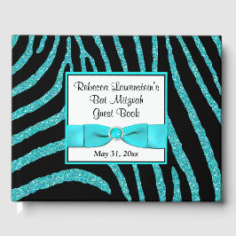 Zebra Glitzer Bat Mitzvah Guestbook Gästebuch