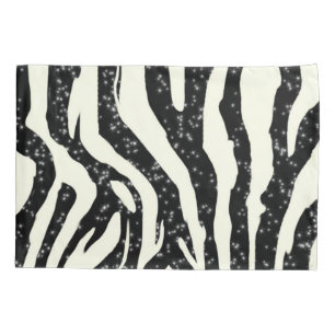 Zebra-Glitzer-Streifen-Tierdruck Kissenbezug
