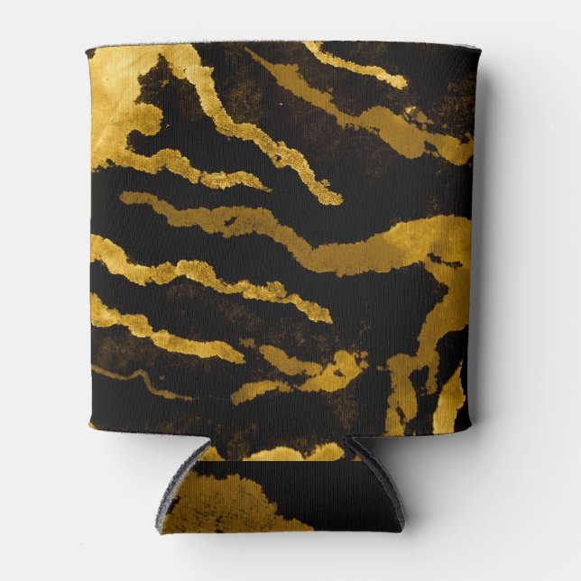 Zebra Gold Gefärbte Krawatte Pattern Dosenkühler (Vorderseite)