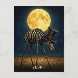 Zebra Gothic Top Hat gothic Surrealismus Postkarte