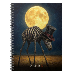 Zebra Gothic Top Hat gothischer Surrealismus Notizblock