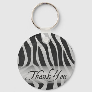 Zebra Grau und Schwarz Muster Vielen Dank Schlüsselanhänger