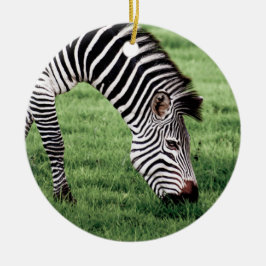 Zebra Grazing Keramik Ornament