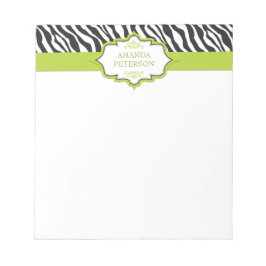 Zebra Green Ribbon Notepad Notizblock
