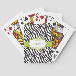 Zebra Green Ribbon Spielkarten