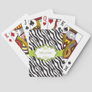Zebra Green Ribbon Spielkarten