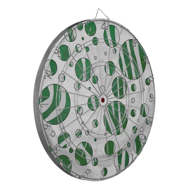 Zebra Green und White Polka Dot Dartscheibe (Vorderseite Links)