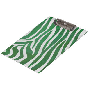 Zebra Green und White Print Klemmbrett