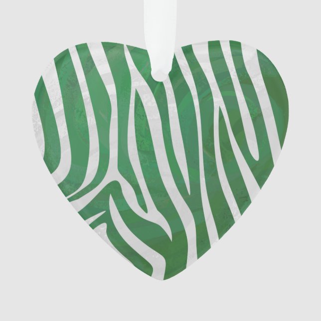Zebra Green und White Print Ornament (Vorderseite)