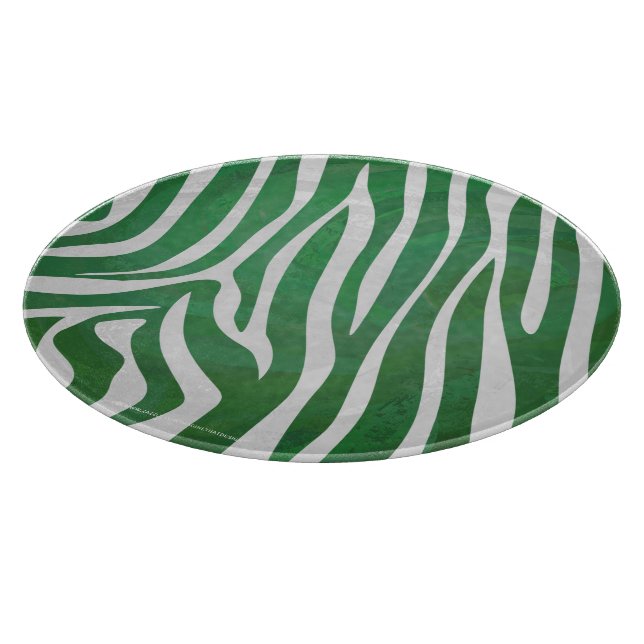 Zebra Green und White Print Schneidebrett (Ecke)